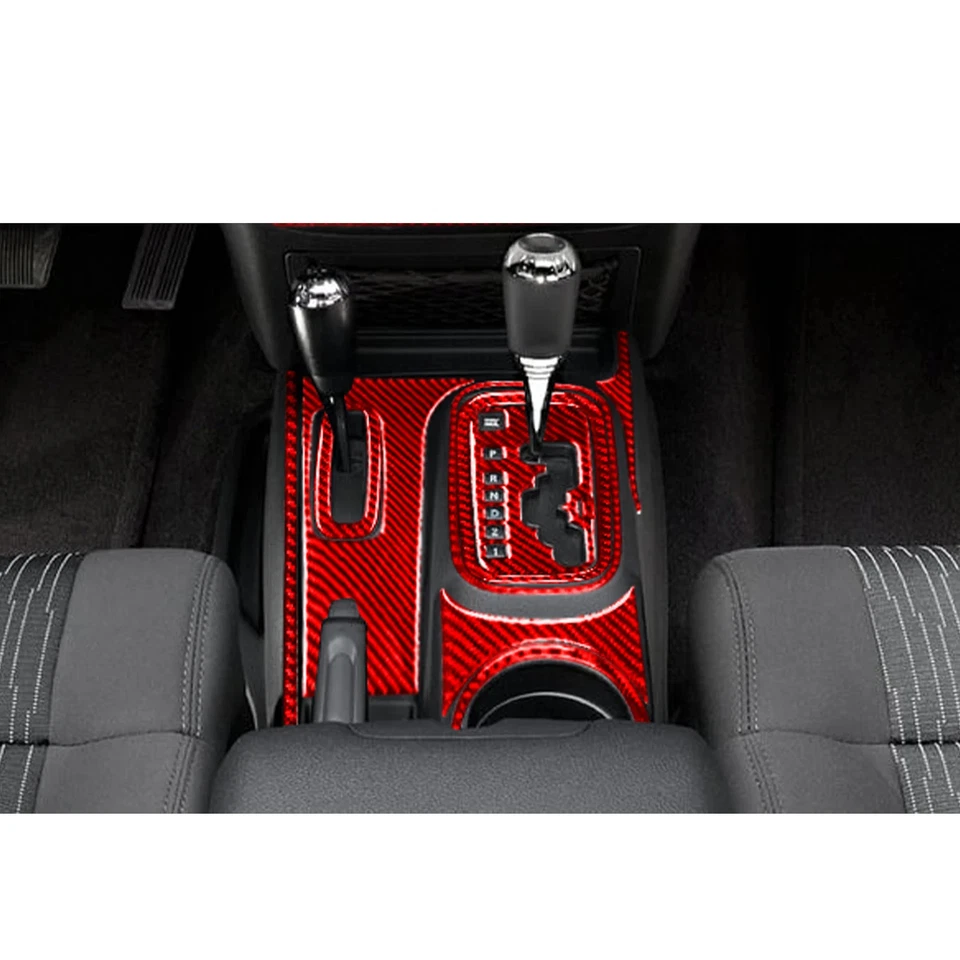 Jeep Wrangler JK 2011-2017 accesorios fibra de carbono interior coche consola central Foto 4 de 4