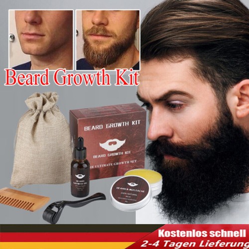 Beard Growth Kit Bart Wachstum Set Bartwuchsmittel Bartroller Bartwuchs Bartöl eBay