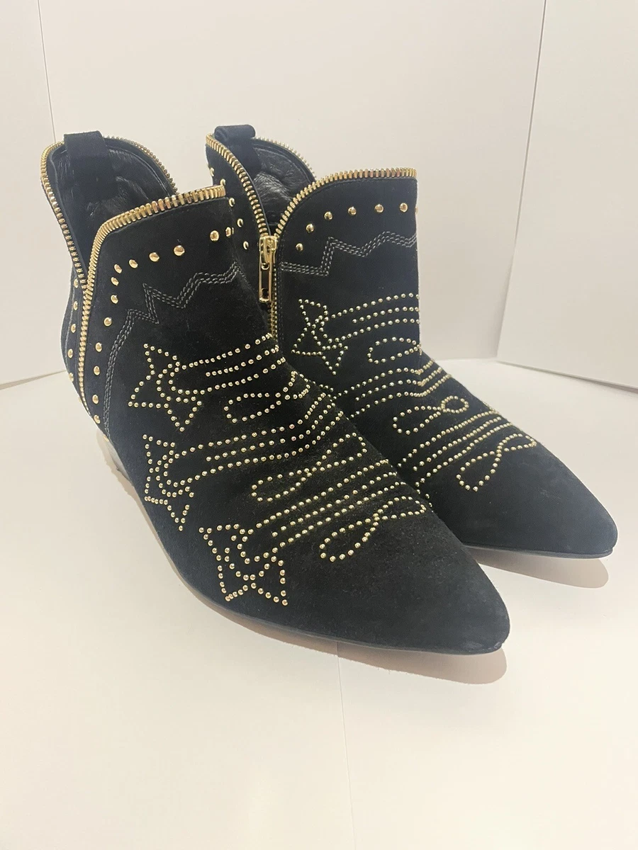 Gold studded cheap ankle boots