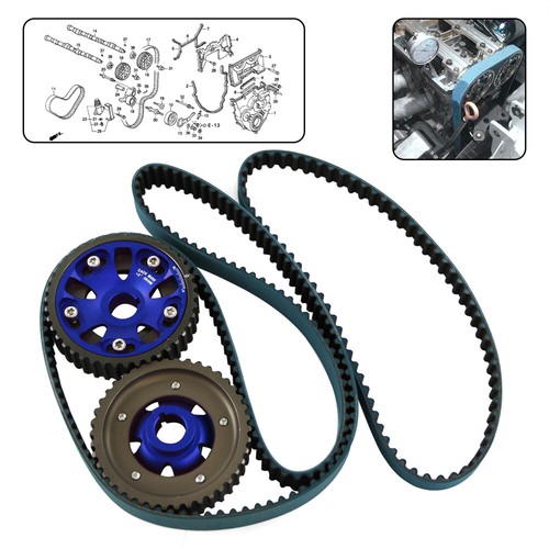 Adjustable Cam Gears + Timing Belt For 9301 Honda Prelude H22 H22A4
