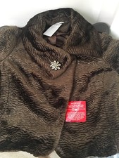 Brand New Vintage Astrakhan Coat Berketex, Size 16, Chocolate, £85