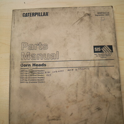 CAT Caterpillar combine Corn Head Parts Manual Book catalog spare list header
