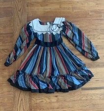 Vintage Martha  s Miniatures We  re Fussy Girls Prairie Striped Size 8  