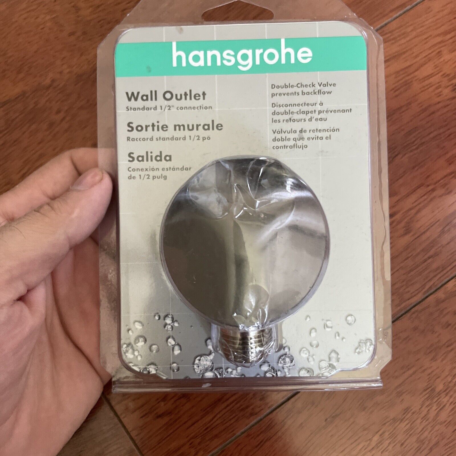 hansgrohe Brushed Nickle 1/2 Wall Outlet w/VB Double Check Valve