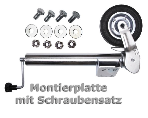 Pkw AnhäNgerstüTzrad Automatik Trailer Bugrad HäNger StüTzrad Wohnwagen StüTze-image