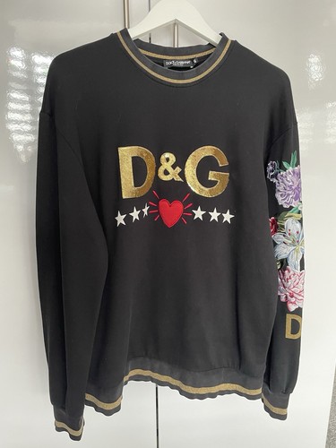 Dolce & Gabbana Jumper Sequin Flower Embroidery Black D&G - Picture 2 of 13