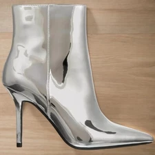 I.N.C. International Concepts Womens Silver Holand Pointed Toe Dress Booties NIB