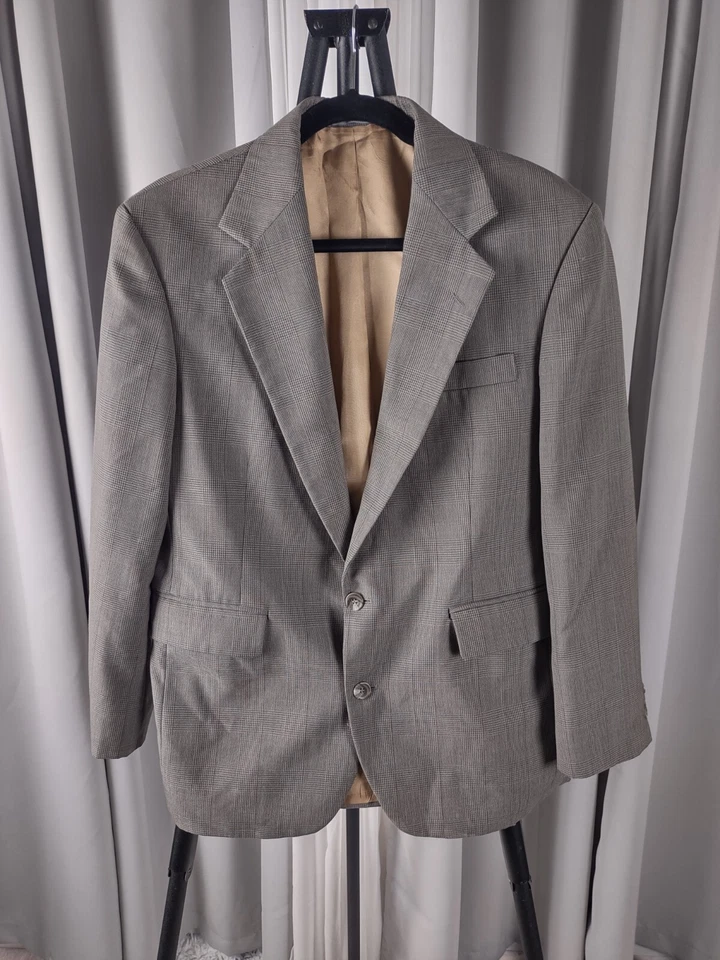 Abrigo deportivo Haggar Imperial para hombre verde que conduce a un tweed dorado claro talla 40S Foto 2 de 4