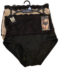 Marilyn Monroe 3 Pack Shaping Briefs Size L Double Layer Tummy Control Lace
