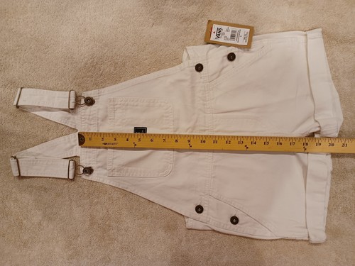 Vans Girl's Small Ground Work Shortall Marshmallow White Overalls -- VN000G8WFS8 - Picture 4 of 13