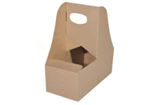 Southern Champion Tray 2795 Kraft Paperboard Drink Carrier with Handle, Hold 2