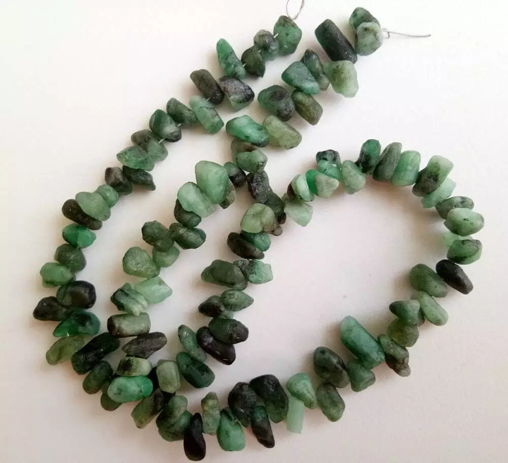 Raw shop emerald beads