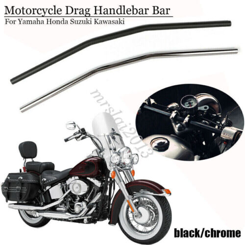1'' & 7/8" Motorcycle Handlebars Drag Bars Iron For Yamaha Honda Suzuki Kawasaki - Picture 1 of 20
