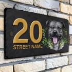 Black Staffy House Number Slate Sign Custom Dog Door Plaque Personalised KDS47