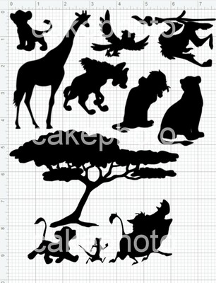 Silhouettes Lion King African Savanna Edible Or Card Cake Toppers Pre Cut Ebay