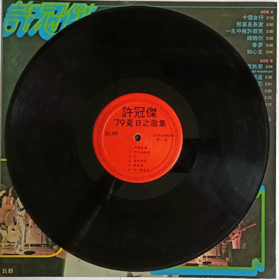 Mazuma *VM51 Vinyl 1979 Sam Hui 許冠傑 79夏日之歌集 SL89 黑胶唱片 Piring Hitam - Image 4 of 4