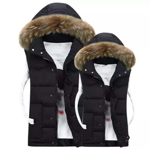 New Mens Winter Padded Puffer Sleeveless Coat Warm Hooded Vest Quilted Jacket - Picture 6 of 17