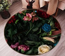 3D Quiet Blue Rose Flowers NBC495009 Game Rug Mat Elegant Photo Carpet Mat Romy