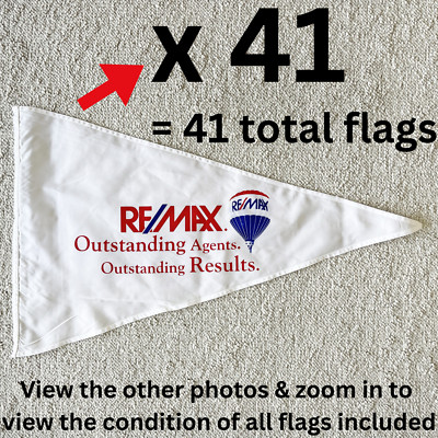   Lot of 41 RE/MAX Real Estate Pennant Flags for PVC Poles + NEW Lapel Pin