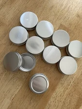 30 ml (1 oz) 10 Pack Silver Aluminum Round Lip Balm Tin Storage Jar Containers