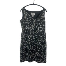 Eliza J New York Black & White Geometric Print Dress - Size 14P