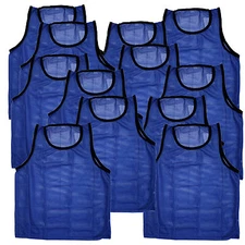12 SCRIMMAGE VESTS PINNIES SOCCER ADULT BLUE ~BRAND NEW
