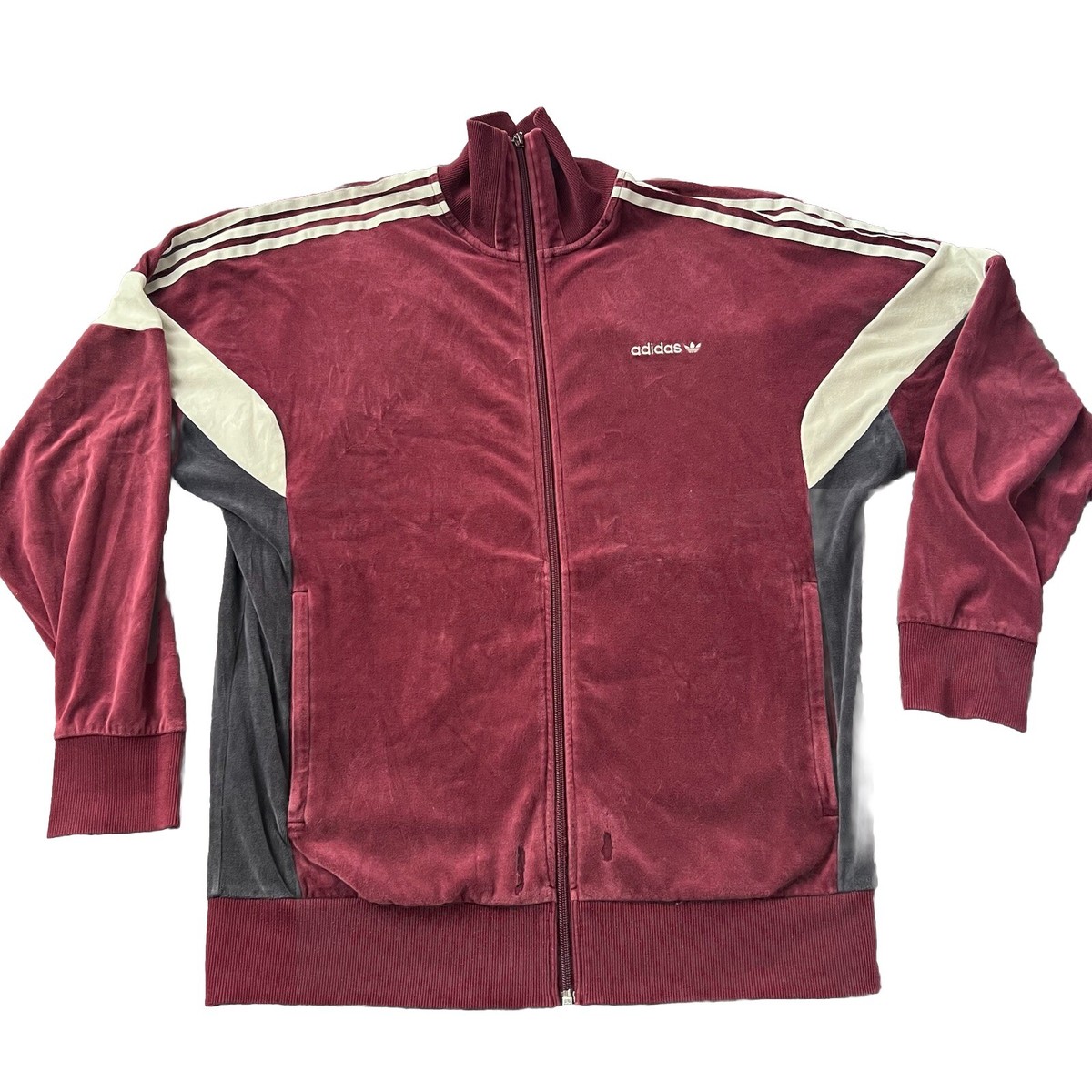 adidas velour tracksuit womens burgundy