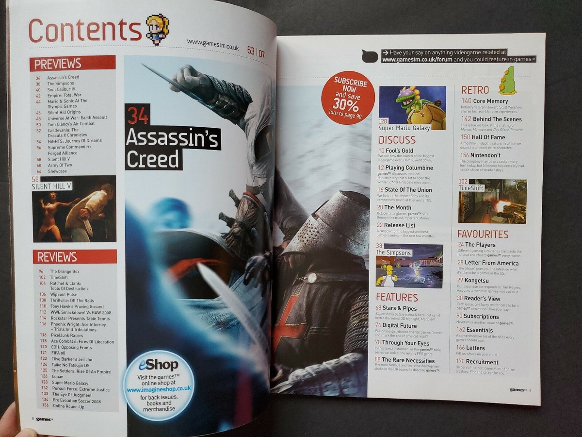 British GAMES TM magazine MARIO Galaxy Vol 63 Assassin&rsquo;s Creed 