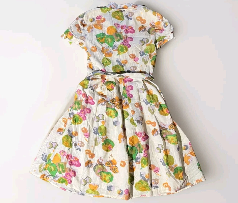 London Times Midi Shirt Dress Women’s Size 8 Floral Button Belted Collared - Image 2 of 4