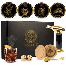 Hoplite Premium Cocktail Smoker Kit with Torch - 4 Flavored Wood Chips