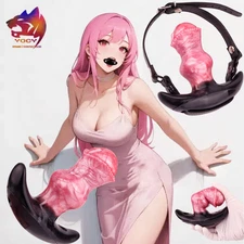 Pink Adjusting Bondage Deep Throat Mouth Plug Leather Mouth Ball Gag Flirt NEW