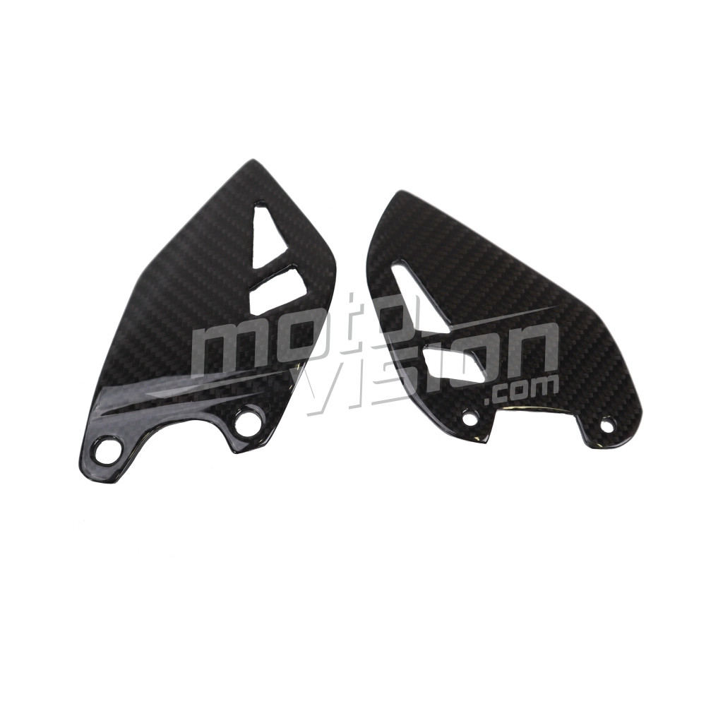 Talonettes carbone Kawasaki Z H2 2020+ en fibre sergé brillante