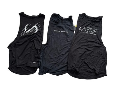 TLF Take Life Further Men s Drop Tank Tops Stringers Gym Tee Lot Of 3 S Small