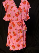 NWT Alexia Admor Wrap ruffle Mini cocktail Poppy pink red Sz 6