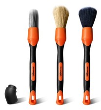 Car Detailing Brush Set 3 Ultra Soft Boar Hair Brushes for Interior  Exterior