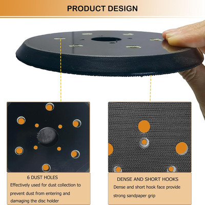 6 Inch 6 Hole Replacement Sander Pad for Ridgid R2611 Random Orbit Sander- 6''...