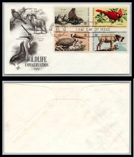 US FDC # 1464-1467 8c Wildlife Conservation  block ArtCraft  1972, 9p8511