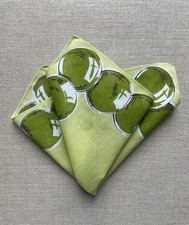 Vintage Olive  Light Green Geometric Spheres Handkerchief / Pocket Square 12"