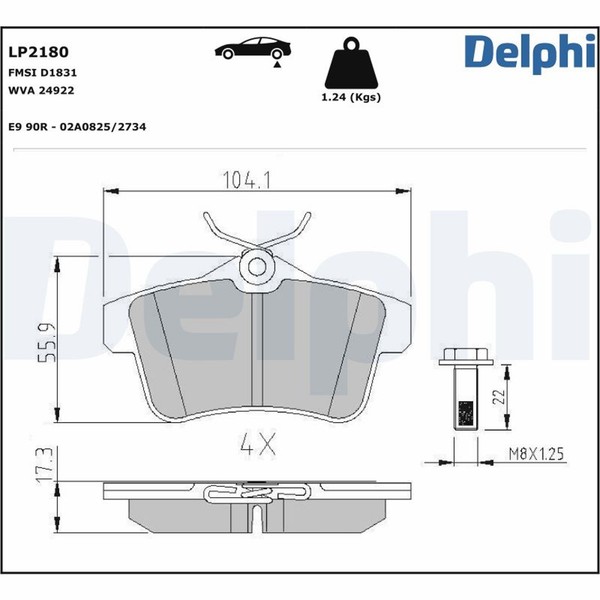 Bremsbelagsatz Scheibenbremse Delphi LP2180 FüR Peugeot Ds 5008 DS5 DS4 Rcz 508-image