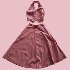 Vintage 50s 60s Gingham Halter And Matching Skirt Set Farmers Daughter