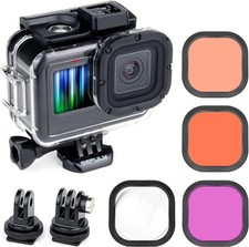 Waterproof Case with Dive Filters for GoPro Hero 13 12 11 10 9 Black, 60M Und...