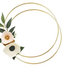 2 Pack 4/6/8/10/12/14/16/18/20 inches Metal Floral Hoop Wreath Macrame Gold C...