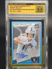 TOMMY MELLOTT 2025-26 OPTIC RATED ROOKIES BLACK GOLD RC AUTO /60 ODIZCG 9.5
