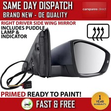Skoda Octavia Clip On Wing Mirror LHS Passenger Side 2000 To 2004 Heated Convex