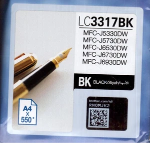 Brother LC3317 Cartouche d'encre noire UNUSED GENUINE mieux avant 2024/1