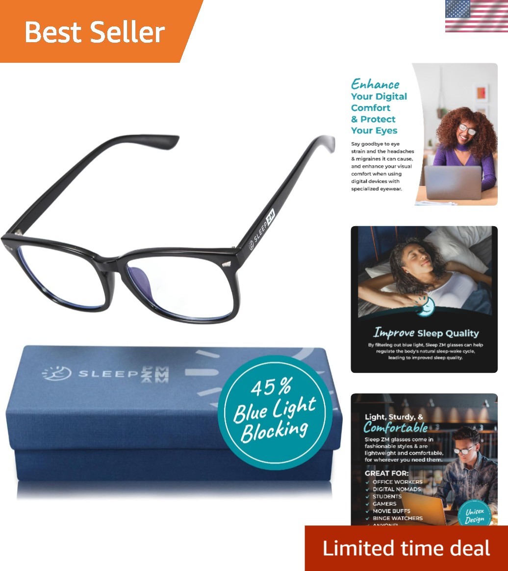Blue Light Blocking Glasses for Work Gaming and Daily Use with Anti-Glare Protection