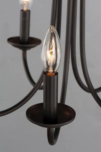 Maxim 10345 Logan 5 Light 21"W Taper Candle Chandelier - Nickel - Picture 6 of 9
