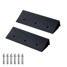 Heavy Duty Rubber Curb Ramps - 2 Pcs, 4400 LB Capacity for Vehicles & Loading