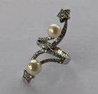 Vintage ring sterling silver 925 Size 7 Weight 7.1 g. Pearl. Ukrainian jewelry.