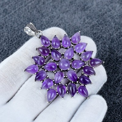 Amethyst Pendant 925 Sterling Silver Pendant Handmade Gemstone Jewelry Gift